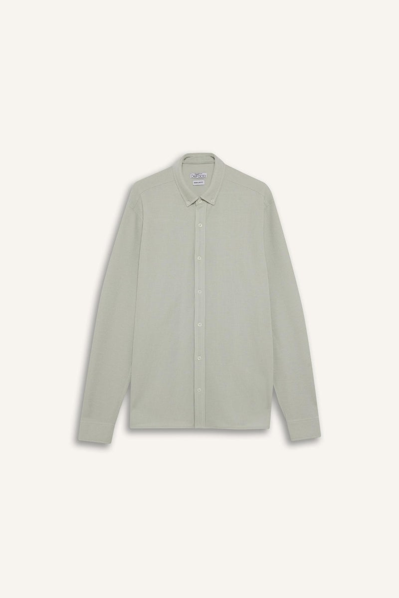 DeFacto Green Man Regular Fit Polo Collar Long Sleeve Shirt Casual - Image 4